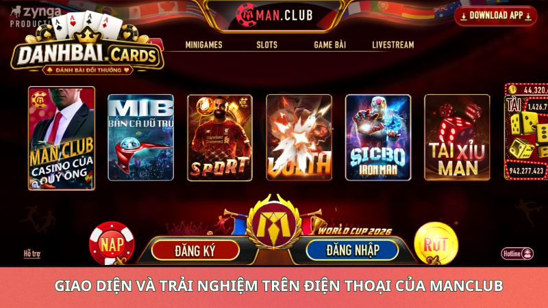 Giao Diện Và Trải Nghiệm Trên Điện Thoại của manclub